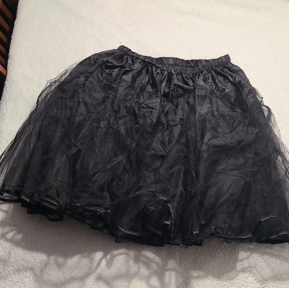Black Tulle Petticoat Underskirt Skirt Layer 2XL EUC